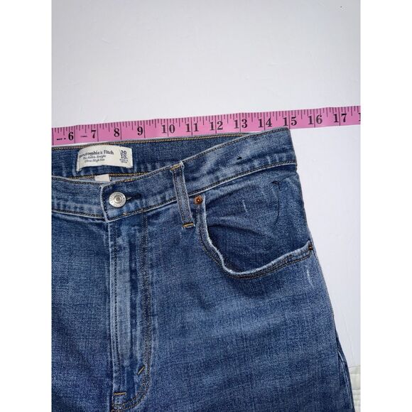 Abercrombie & Fitch Ankle Straight Ultra High Rise Jeans Curve Love 30/10 Long - Picture 10 of 14